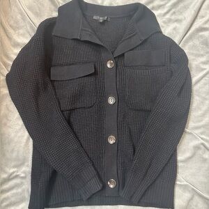 Black Cyrus Button Up Sweater. Size XS